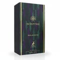 Maison Alhambra Sceptre Malachite Eau De Parfum — A dark green and purple abstract brushstroke patterned box with gold trim, featuring the Sceptre Malachite logo and text.