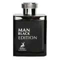 Maison Alhambra Man Black Edition Maison Alhambra 100ml EDP — Black rectangular bottle with silver cap, featuring white text 'MAN BLACK EDITION' and a white deer logo with 'MAISON ALHAMBRA' below.