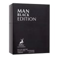 Maison Alhambra Man Black Edition — Black perfume box with white text 'MAN BLACK EDITION', deer logo, and product details.