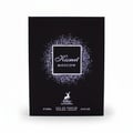 Maison Alhambra Kismet Moscow by Maison Alhambra 100ml EDP — Black perfume box with a square white label featuring glittery accents and the text 'Kismet Moscow'. Includes brand logo and volume details at the bottom.