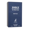 Maison Alhambra Jorge Di Profumo Deep Blue — A dark blue perfume box with white text and a deer logo.