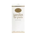 Maison Alhambra Paris Garden 100ml EDP Woman — White perfume box with gold accents, featuring the brand logo and product name 'jardin de paris' in elegant script.