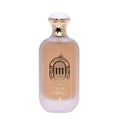 Maison Alhambra Musk Vanille by Maison Alhambra 100ml EDP — Frosted glass bottle with gold cap and ornate black and gold label featuring an 'm' logo, cross, and deer emblem.