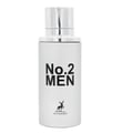 Maison Alhambra No.2 Men by Maison Alhambra 80ml EDP — White bottle with silver cap, featuring black text 'No.2 MEN' and a deer silhouette logo with 'ALHAMBRA' below.