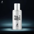 Maison Alhambra No.2 Men by Maison Alhambra 80ml EDP — White perfume bottle with silver cap, featuring 'No.2 MEN' text and a deer logo.