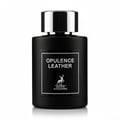 Maison Alhambra Opulence Leather — Black perfume bottle with a silver cap and a black label featuring a deer logo and "OPULENCE LEATHER" text.