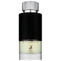 Maison Alhambra Encode By Maison Alhambra 100ml for Man — A black and silver perfume bottle with a textured black band and a silver cap. The lower part of the bottle is clear glass showing pale liquid, with a deer silhouette and text.