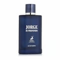 Maison Alhambra Jorge Di Profondo Deep Blue Eau de Parfum — A dark blue glass perfume bottle with a silver band around the neck and a dark blue cap, featuring white text and a white deer logo.