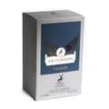Maison Alhambra Victorioso Legend — Kotak minyak wangi kelabu dan biru dengan lambang bersayap dan siluet rusa, tertulis 'VICTORIOSO LEGEND' dan 'MAISON ALHAMBRA EAU DE PARFUM 100ML'.