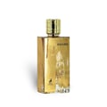 Maison Alhambra Renee Carmine EDP 100 ml — A rectangular gold-foiled perfume bottle with a textured finish and a fluted gold cap, set against a white background.