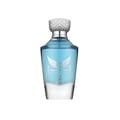 Maison Alhambra Victorioso by Maison Alhambra 100ml EDP Men — Blue glass perfume bottle with silver winged emblem and deer graphic, silver textured cap, white background.
