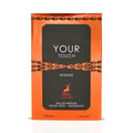 Maison Alhambra Your Touch Intense Eau de Parfum Natural Spray 100ml box with a black and orange design featuring chain motifs and a deer logo.