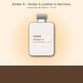 Osma Amber A Amber & Leather 75ml EDP — Botol minyak wangi putih dengan penutup kelabu, tertulis 'OSMA Amber A Eau de Parfum 75 ml' pada label, latar belakang gradien lembut.