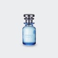 Osma Aromatic M Essence of Nature 75ml — A clear blue glass perfume bottle with a silver cap, featuring blue rose floral patterns on the glass.
