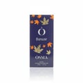Osma Osma Bonsoir Cedarwood Warmth 150ml EDP — A dark blue box with orange and gold maple leaf designs, featuring the 'O' logo and 'Bonsoir' text.