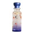 Osma Osma Bonsoir Cedarwood Warmth 150ml EDP — Clear glass perfume bottle with blue cap, decorated with orange and gold maple leaves, fading to purple at the base.