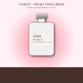 Osma Fruity D Cherry & Oud 75ml EDP — White perfume bottle with a grey cap, featuring a label with 'OSMA Fruity D Eau de Parfum 75 ml' text, set against a soft pink gradient background.