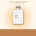 Osma Fruity O Mandarin & Amber EDP — A white perfume bottle with a grey cap, featuring a label with 'OSMA Fruity O Eau de Parfum 75 ml' text, set against a soft gradient background.