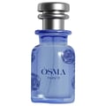 Osma Fruity O Mandarin & Amber 75ml EDP — Blue glass perfume bottle with silver cap, decorated with blue rose outlines.