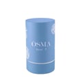 Osma Rose P Berry & Rose 75ml EDP — Light blue cylindrical packaging with white rose motifs and a silver band near the base, featuring the brand name 'OSMA' and 'Rose P' in white text.