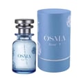 Osma Rose P Berry & Rose 75ml EDP — Clear glass perfume bottle with silver cap and blue floral accents, next to a light blue cylindrical box with rose motifs.