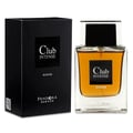Pendora Club Intense 100ml EDP Men Paris Corner Pendora — Black box and clear glass bottle of amber colored fragrance, both featuring the "Club Intense" logo and "Homme" text.