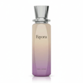 Paris Corner Fayora Paris Corner EDP 100ml Women — Botol minyak wangi tinggi dan ramping dengan gradien warna krim ke ungu, di atasnya bertudung perak.