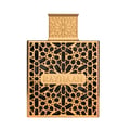 Rayhaan Rayhaan Elixir 100ml Eau de Parfum for Men — Gold ornate geometric patterned bottle with 'RAYHAAN' text in the center, on a white background.