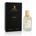Volare Amara by Volare 100ml EDP — Black box with gold text and bird logo next to a clear glass perfume bottle with a wooden cap and white label.