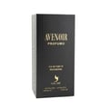 Volare Avenoir Profumo — Kotak minyak wangi hitam dengan tulisan emas, memaparkan nama jenama 'AVENOIR' dan 'PROFUMO', dengan logo 'EAU DE PARFUM POUR HOMME' dan 'VOLARÉ' di bawah. Termasuk butiran isipadu '100ml.e' dan '3.4fl.oz.'