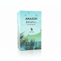 Volare Amazon Rainfall by Volare 100ml EDP Men — A light blue box with a tropical rainforest scene, featuring palm leaves, mountains, and birds in flight.