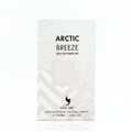 Volare Arctic Breeze — Kotak minyak wangi putih dengan corak geometri abstrak dan logo burung, memaparkan teks 'ARCTIC BREEZE EAU DE PARFUM' dan 'VOLARÉ VAPORISATEUR. NATURAL SPRAY e 100ML. 3.4FL.OZ'.