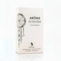 Volare Arome de Reverie — Kotak minyak wangi putih dengan reka bentuk penangkap mimpi di sebelah kiri dan butiran produk di sebelah kanan, memaparkan "ARÔME DE REVERIE EAU DE PARFUM" dan "VOLARÉ VAPORISATEUR, NATURAL SPRAY e100ML. 3.4FL.OZ."