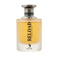 Volare Reload Intense by Volare Man – Frosted glass bottle with yellow liquid, black text 'RELOAD INTENSE FOR MAN', and a bird logo.
