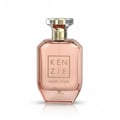 Volare Amber Lychee Kenzie by Volare – 100 ml for Her, a faceted pink glass perfume bottle with a gold cap and clear crystal topper, featuring the brand name "KENZIE" and "AMBER LYCHEE" printed in gold.