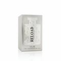 Volare Reload Silver by Volare – Man 100 ml for Him Eau de Parfum, dipaparkan dalam kotak perak dengan rekaan botol corak marmar.