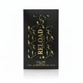 Volare Reload Nuit by Volare Man 100ml EDP — Kotak minyak wangi hitam dengan corak marmar emas dan tulisan "RELOAD" berwarna emas.