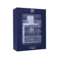 Zimaya Abadi Opulent by Zimaya EDP 100ml Men — Kotak hadiah biru gelap dengan corak bertekstur pada panel hadapan, logo Abadi dan tulisan 'eau de parfum zimaya' di bahagian bawah.