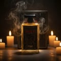 Zimaya Cult by Zimaya 100ml EDP Men — Botol minyak wangi kaca jernih berlabel hitam dengan tulisan merah 'CULT' dan 'Zimaya' di bawah, dikelilingi lilin menyala dan asap, dengan kotak gelap di latar belakang.