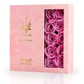 Zimaya Fatima by Zimaya 100ml Extrait de Parfum Women — Pink box with a window revealing pink rose soap decorations, gold Arabic calligraphy and text.
