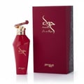 Zimaya Hawwa Red by Zimaya 100ml EDP Women — Red perfume bottle with gold snake-like cap and red box with gold Arabic script and 'Hawwa' text