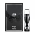 Zimaya Itqan Noir by Zimaya 100ml EDP Men — Black embossed box with winged design and bottle with winged accents, presented together on a white background.