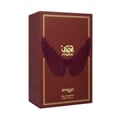 Zimaya Itqan Gold by Zimaya 100ml EDP Unisex — Kotak merah maroon dengan trim emas dan rekaan sayap bersalut, tertulis teks Arab dan Inggeris.
