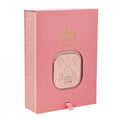Zimaya Zukhruf Femme Pink by Zimaya 100ml EDP Women — Pink perfume box with ornate gold pattern on the side and a window revealing a gold-accented perfume bottle.