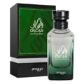 Zimaya Oscar by Zimaya 100ml EDP Men — Green box and clear glass perfume bottle with black castle-like cap, featuring white Arabic script and "OSCAR eau de parfum" text.