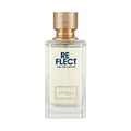 Zimaya Reflect by Zimaya 100ml EDP Unisex — Clear glass perfume bottle with gold ribbed cap, light yellow liquid, and blue 'REFLECT' text on the label.