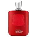 Zimaya Red Carpet Paragon EDP 100ml — Red matte bottle with a silver cap and a raised red crest emblem on the front, text reads 'Red Carpet PARAGON eau de parfum'
