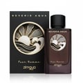 Zimaya Reverie Aqua by Zimaya 100ml EDP Men — Black textured box with a circular sun and wave design next to a dark glass perfume bottle with the same design.
