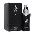 Zimaya Taraf Black by Zimaya 100ml EDP Men — Botol minyak wangi hitam dengan penutup perak dan logo Arab, bersebelahan kotak hitamnya dengan logo dan teks yang sama.