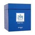 Zimaya Mazaaj Infused by Zimaya 100ml EDP Men — A blue textured box with a white label featuring Arabic script and the text MAZAAJ, eau de parfum, e 100ML 3.4 FL OZ, and the Zimaya logo.